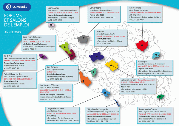 Les forums de l'emploi 2025 en Vendée 